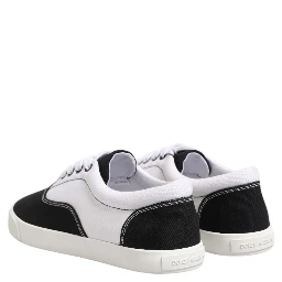 Black Cotton Canvas Lace Up Men Sneakers Shoes