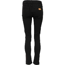 Black Cotton Skinny Mid Waisted Denim Jeans
