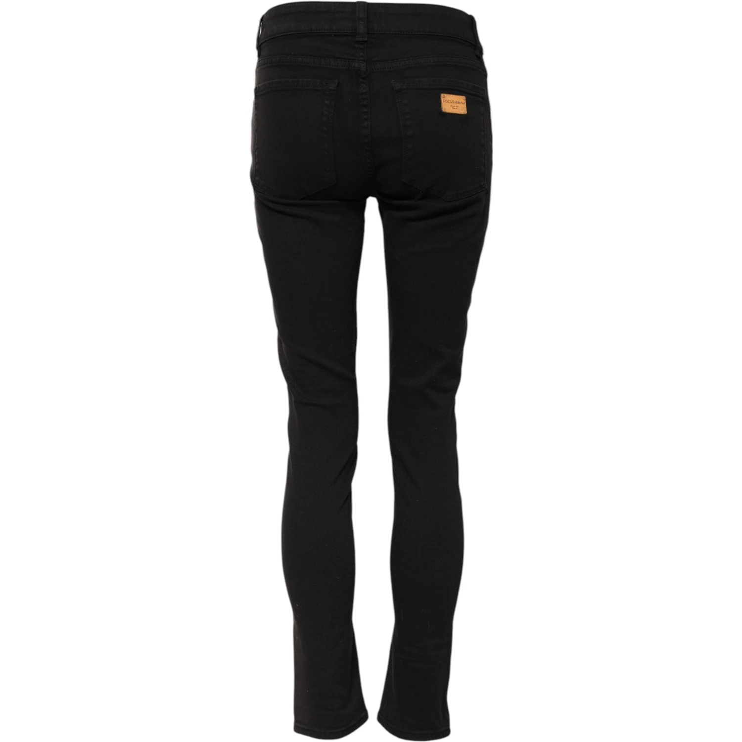 Black Cotton Skinny Mid Waisted Denim Jeans