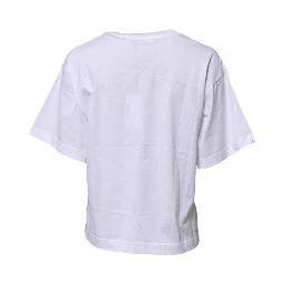 White Cotton Graphic Print Crew Neck T-shirt
