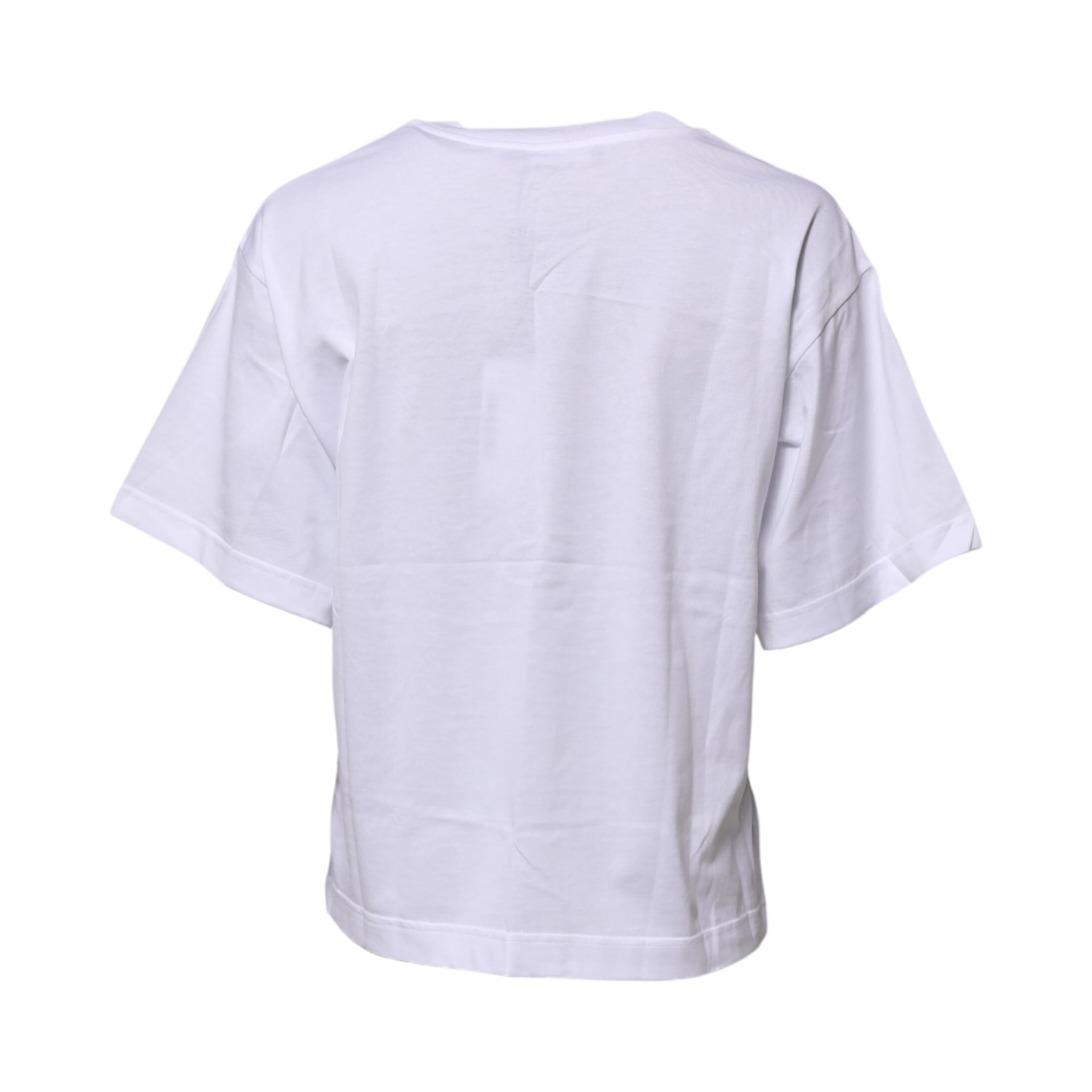 White Cotton Graphic Print Crew Neck T-shirt