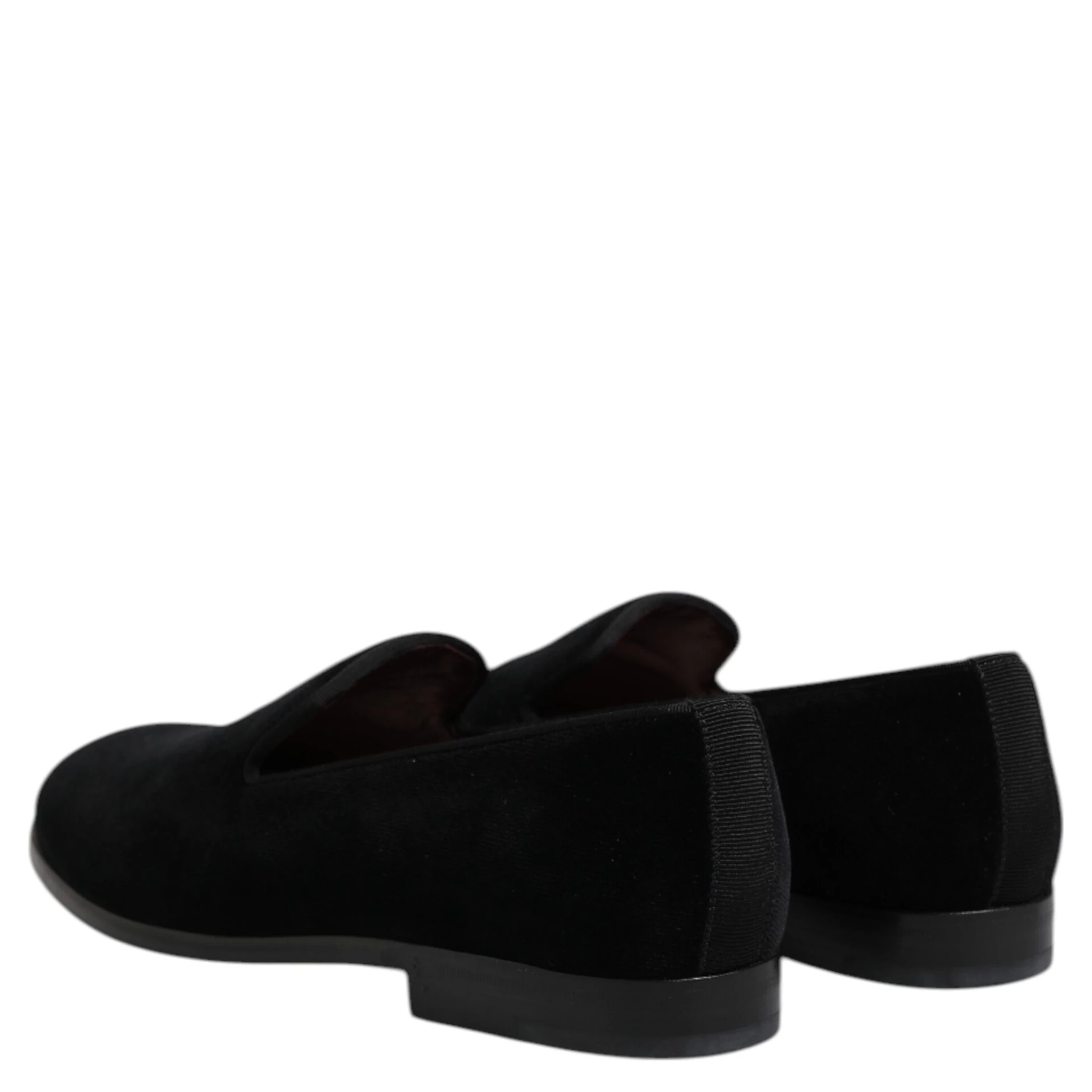 Black Velvet Slip On Loafers Formal Shoes