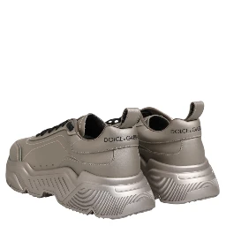 Silver DAYMASTER Leather Men Sneakers Shoes