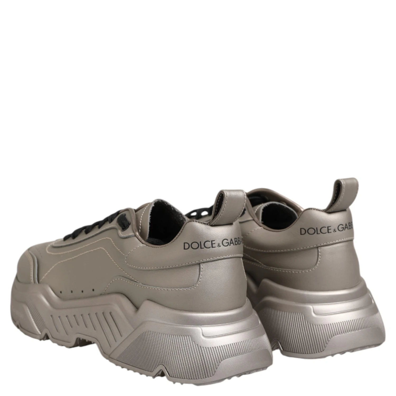Silver DAYMASTER Leather Men Sneakers Shoes