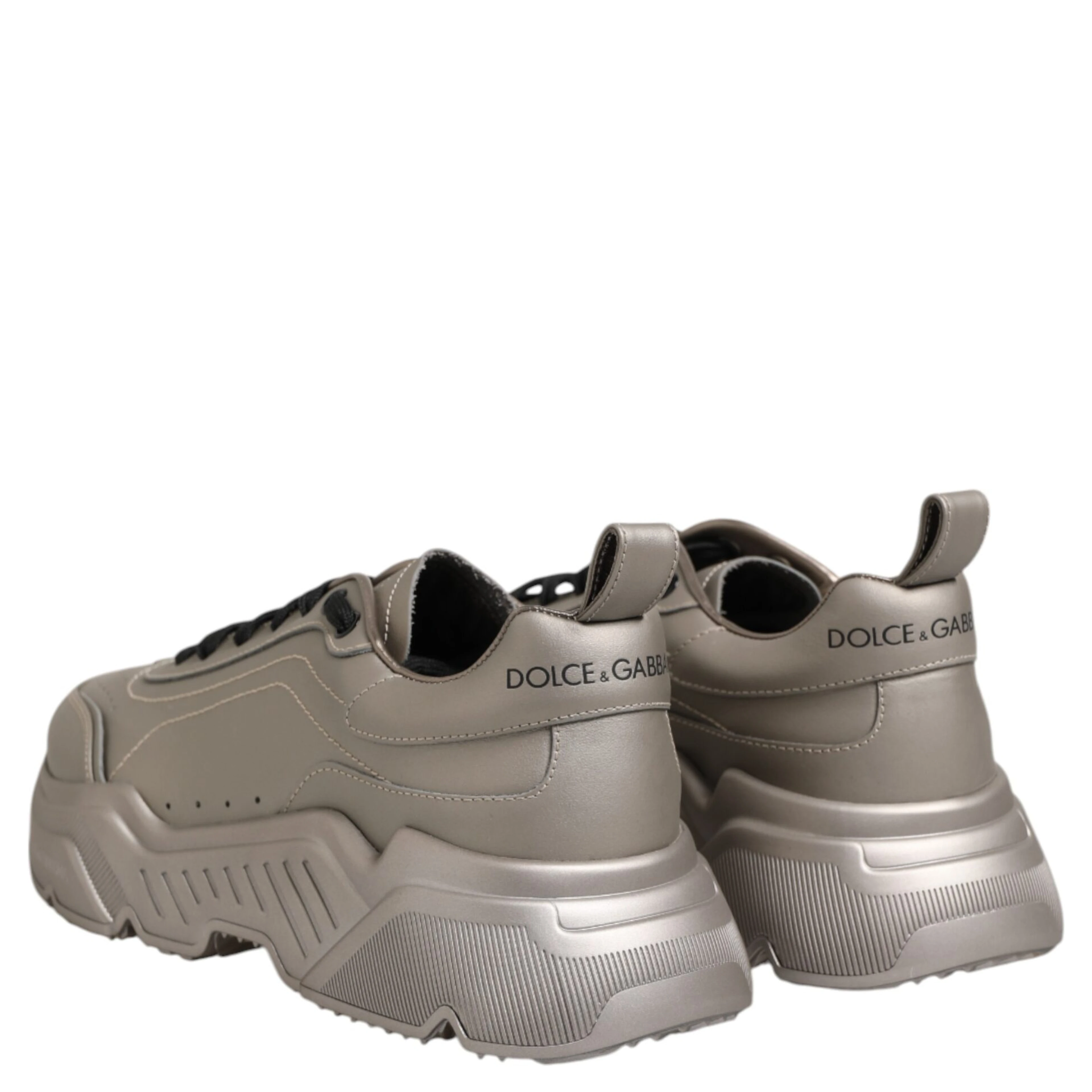 Silver DAYMASTER Leather Men Sneakers Shoes