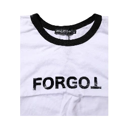 White Graphic Print Crew Neck Cropped T-shirt
