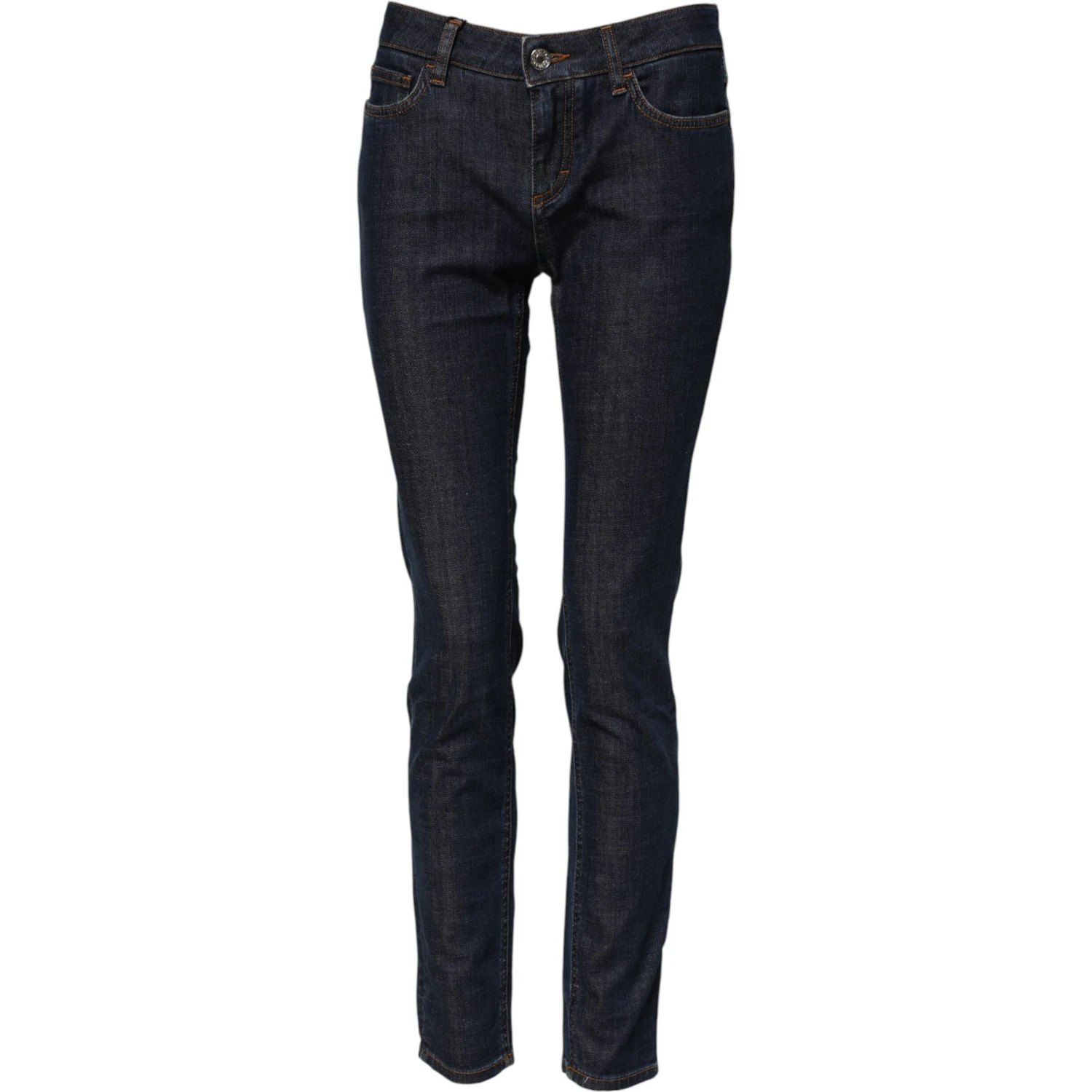 Blue Skinny Cotton Mid Waisted Denim Jeans