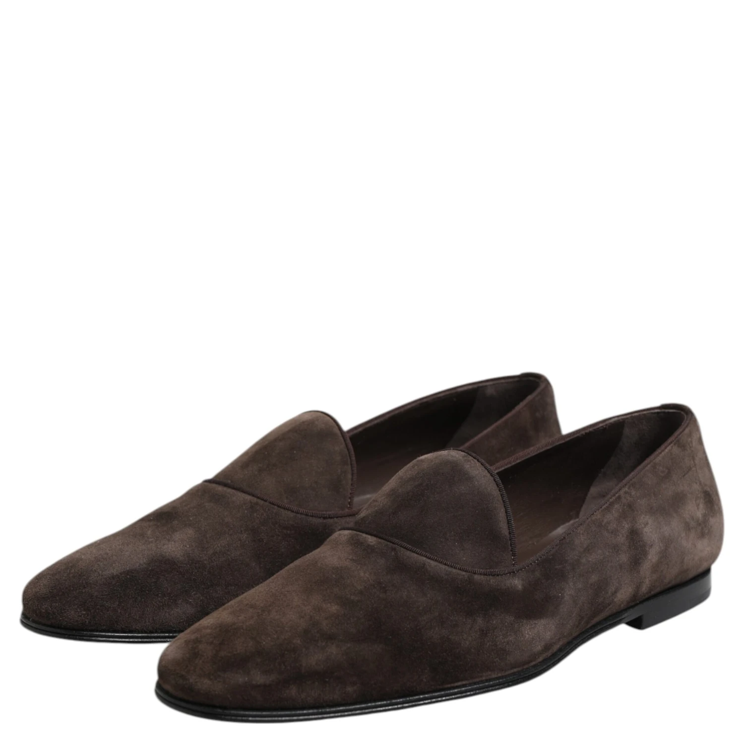 Brown Velvet Leather Slip On Loafers Shoes