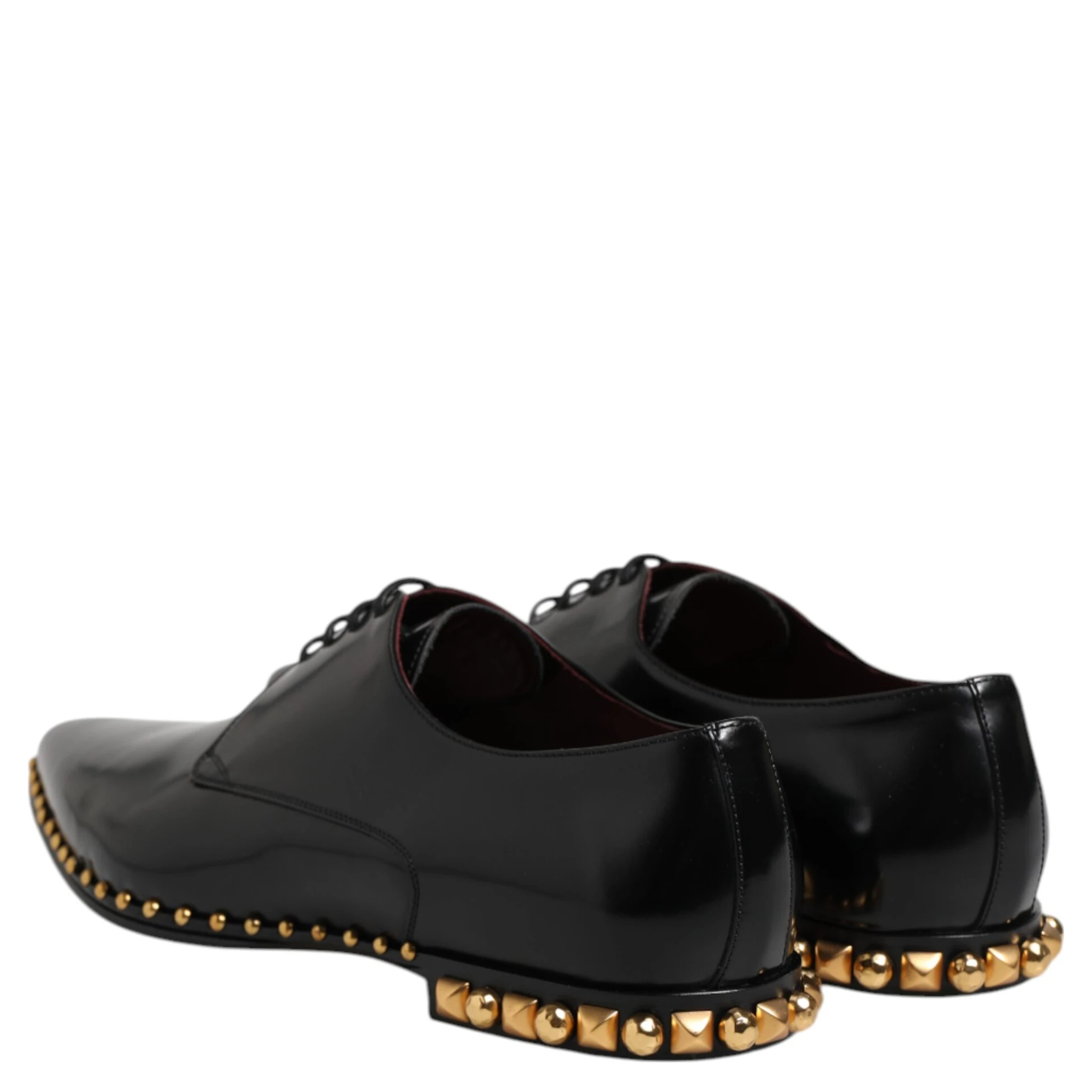 Black Leather Studded Derby Men Dress Shoes
