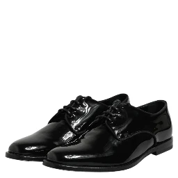 Black Patent Leather Derby Formal Dress Shoes