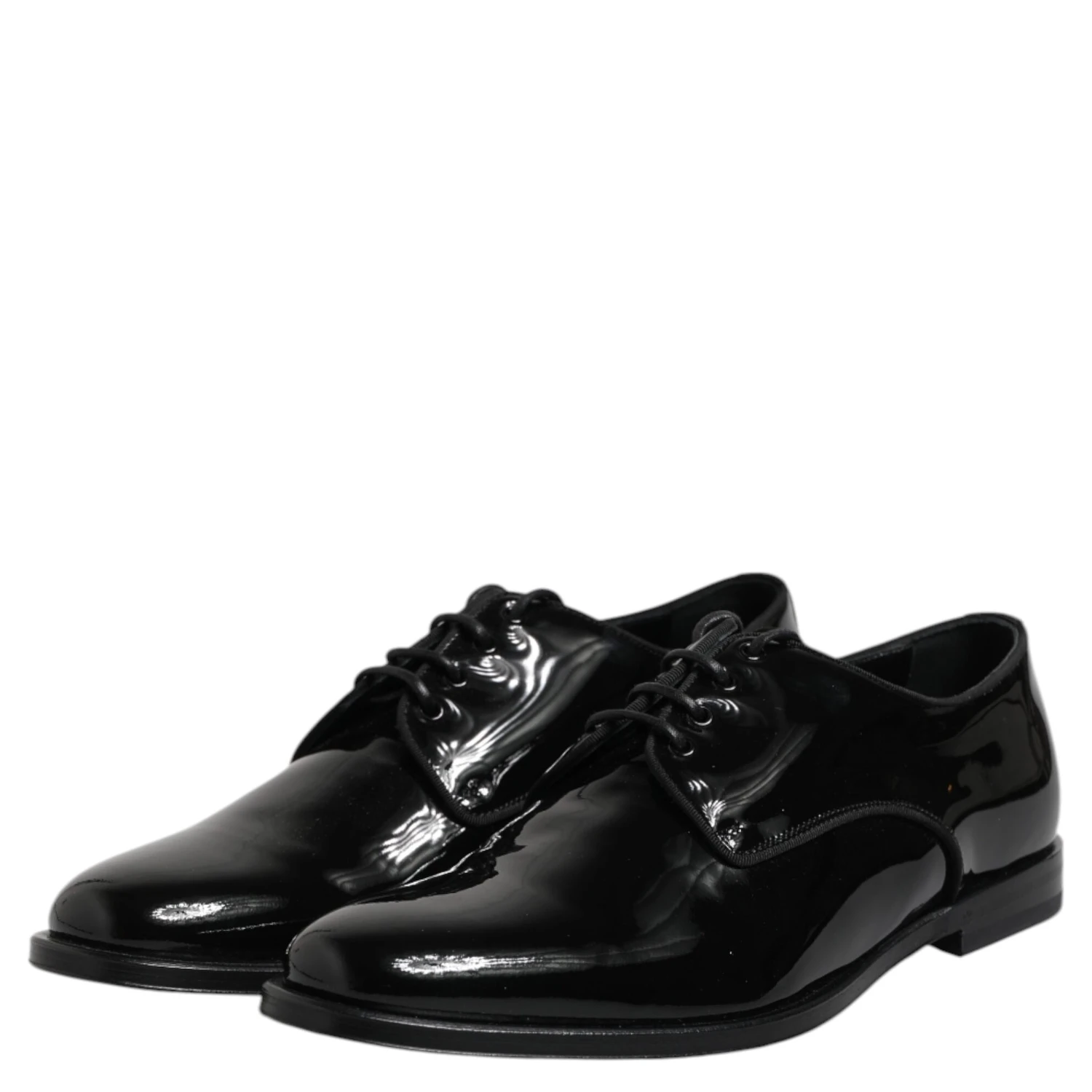 Black Patent Leather Derby Formal Dress Shoes