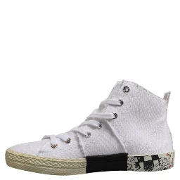 White Lace Up Mid Top Women Sneakers Shoes
