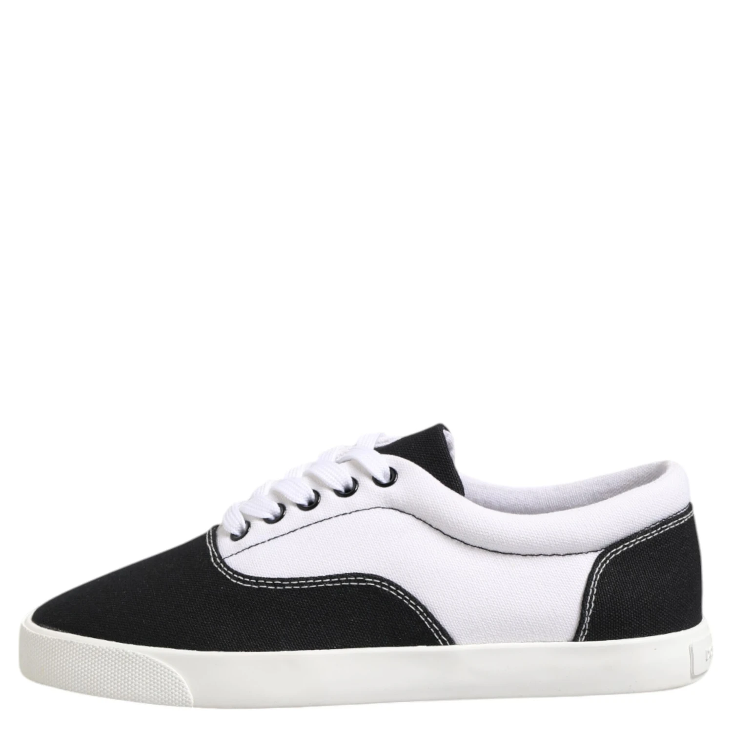 Black Cotton Canvas Lace Up Men Sneakers Shoes