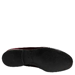 Red Velvet Men Slip On Loafers Dress Shoes