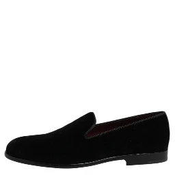 Black Velvet Slip On Loafers Formal Shoes