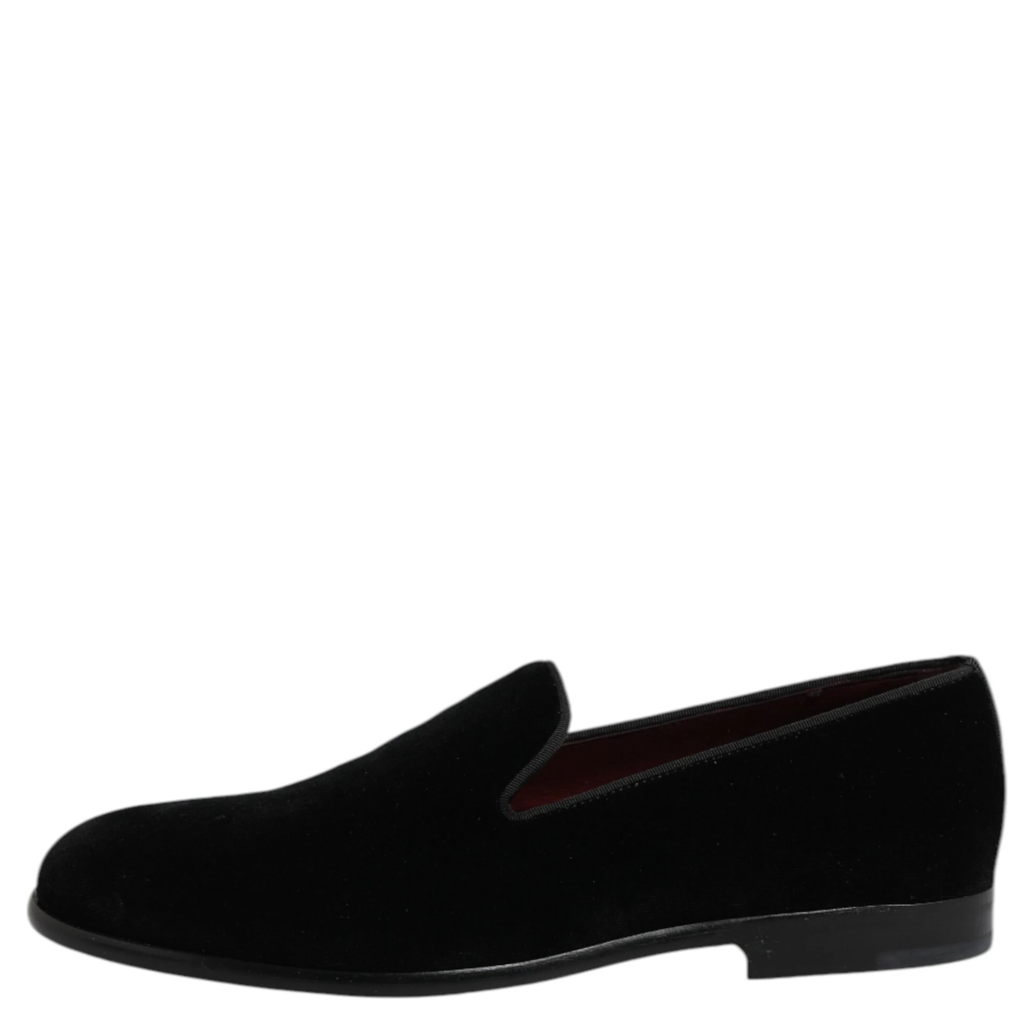 Black Velvet Slip On Loafers Formal Shoes