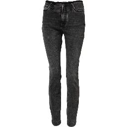 Gray Skinny Cotton Mid Waisted Denim Jeans