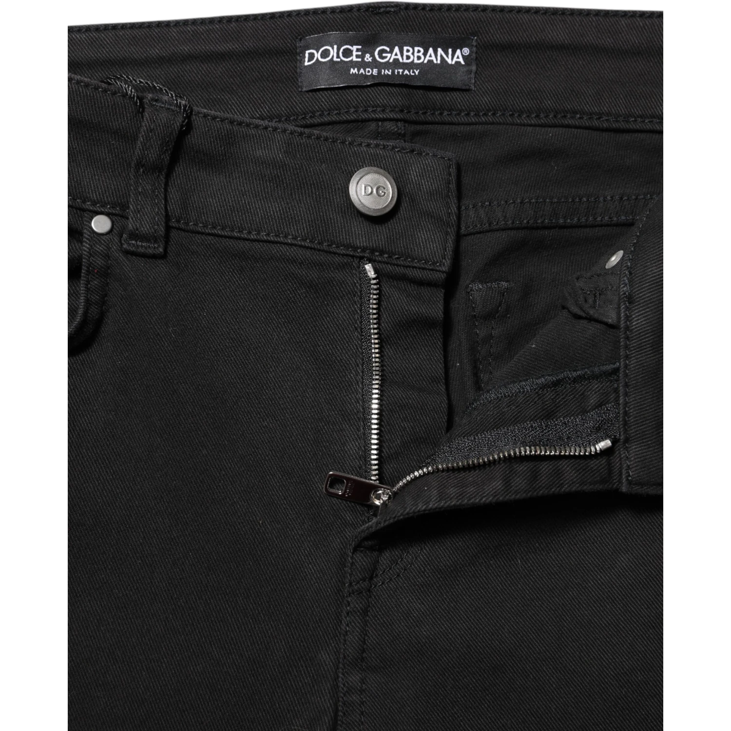 Black Cotton Skinny Mid Waisted Denim Jeans