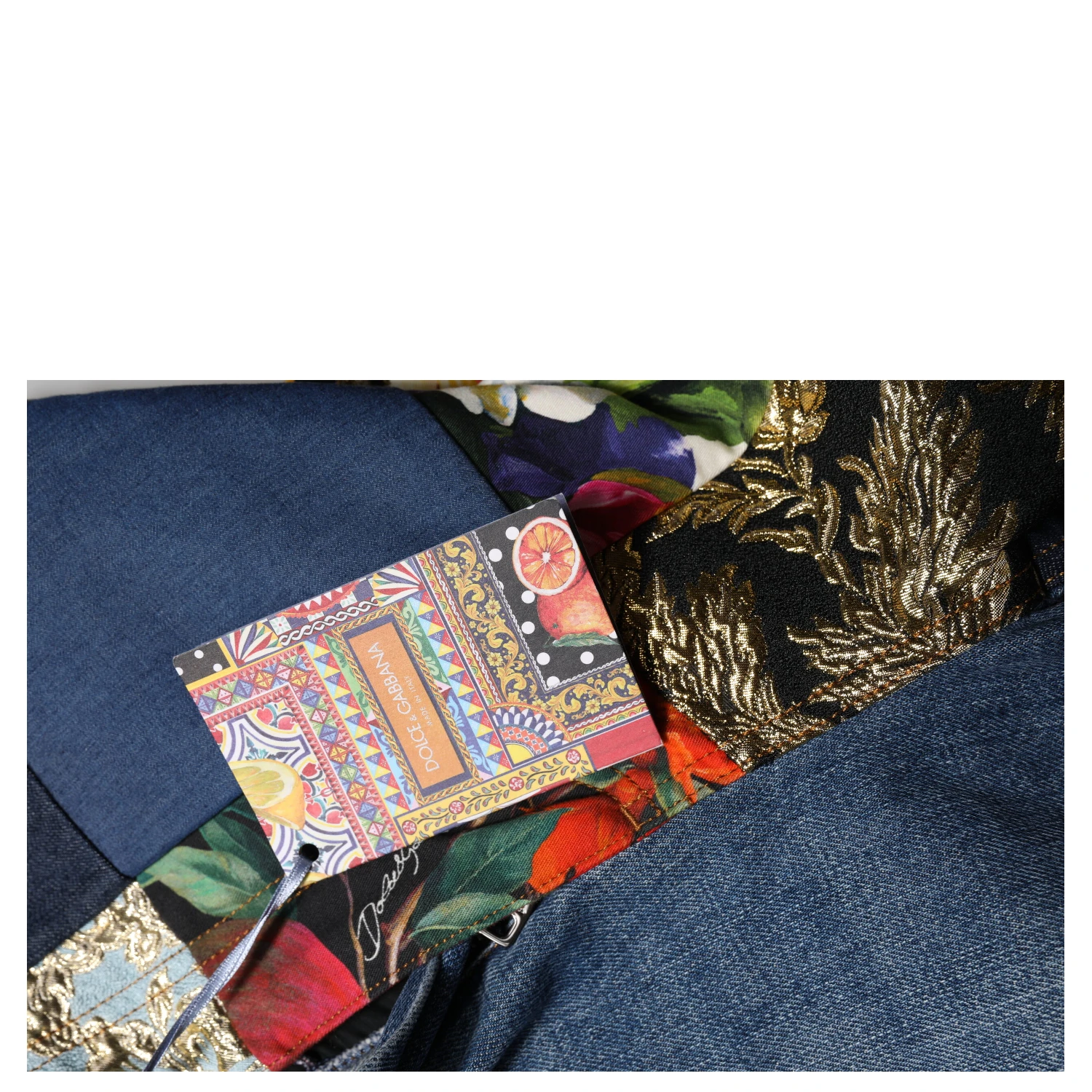 Blue AMBER Patchwork High Waist Denim Jeans