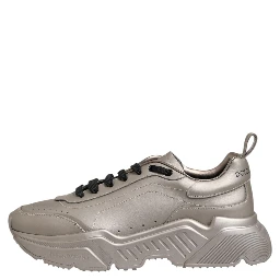 Silver DAYMASTER Leather Men Sneakers Shoes