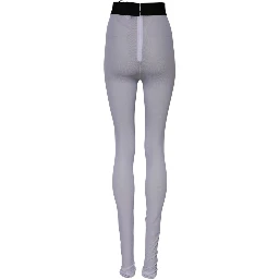 Gray Nylon DG Logo Mid Waisted Leggings Pants