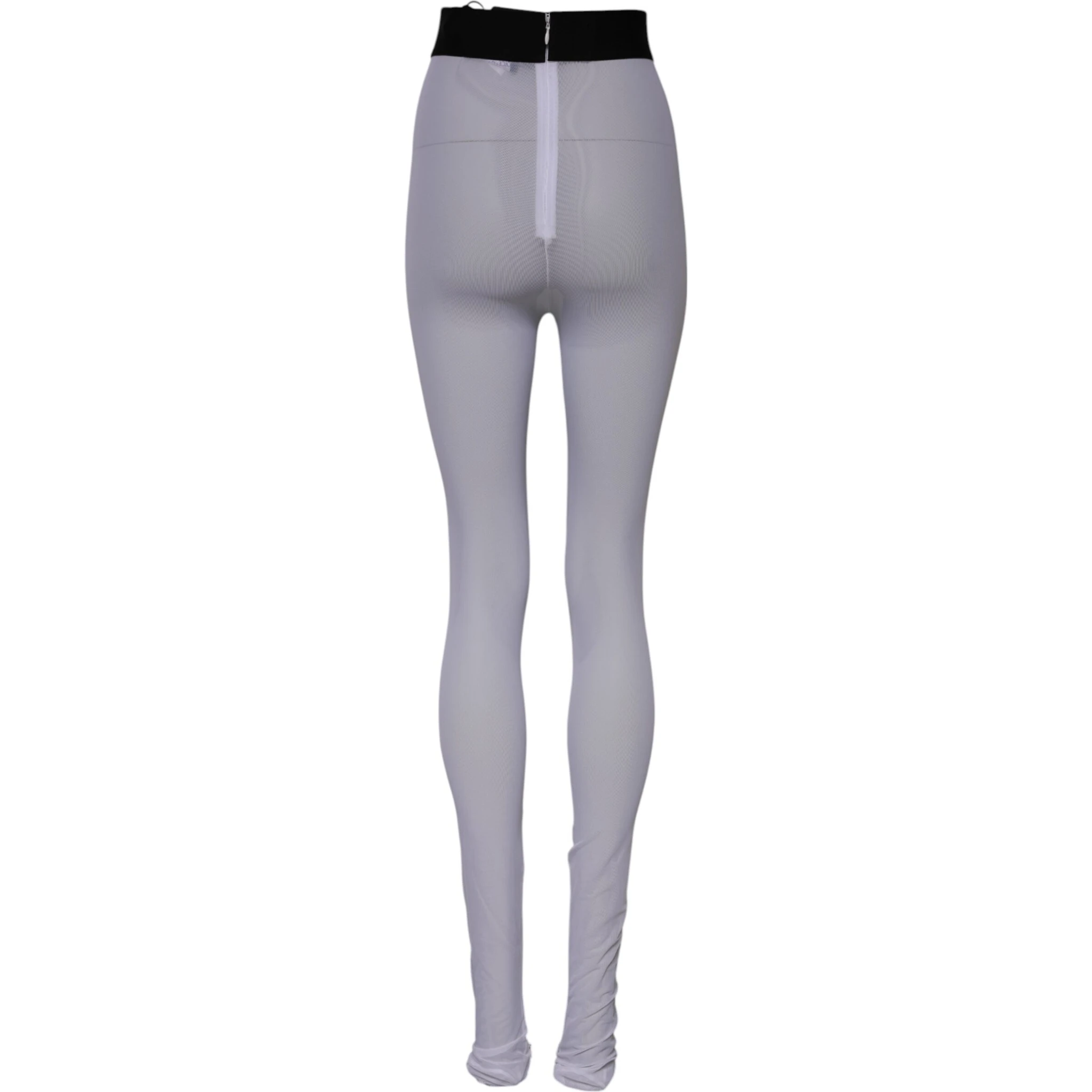 Gray Nylon DG Logo Mid Waisted Leggings Pants