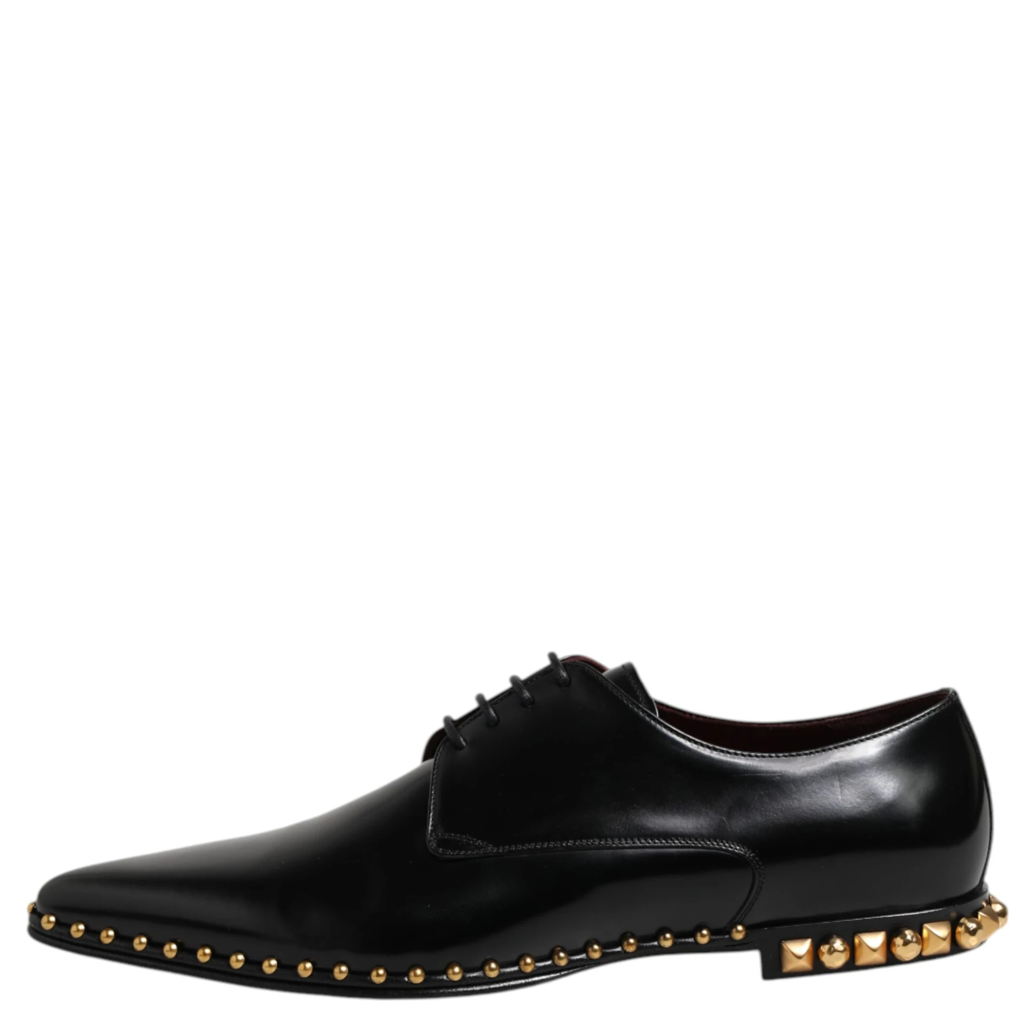 Black Leather Studded Derby Men Dress Shoes