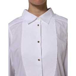 White Cotton Long Sleeves Formal Top Shirt