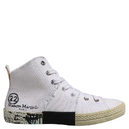 White Lace Up Mid Top Women Sneakers Shoes