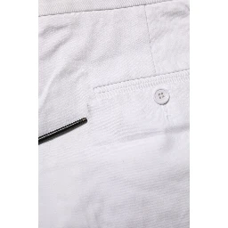 White Cotton Mid Waist Women Bermuda Shorts