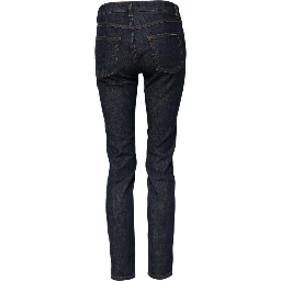Blue Skinny Cotton Mid Waisted Denim Jeans