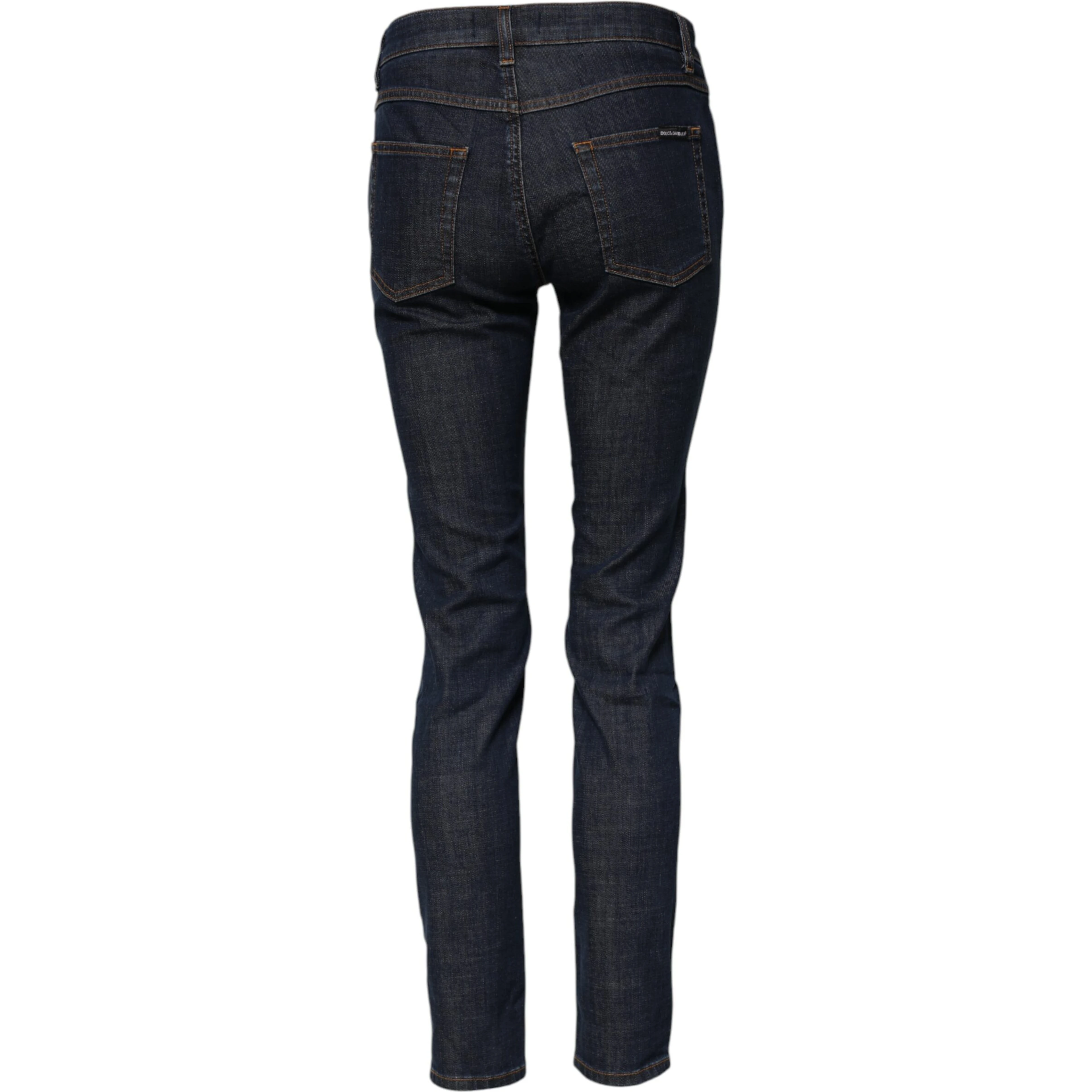 Blue Skinny Cotton Mid Waisted Denim Jeans