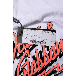 White Cotton Graphic Print Crew Neck T-shirt