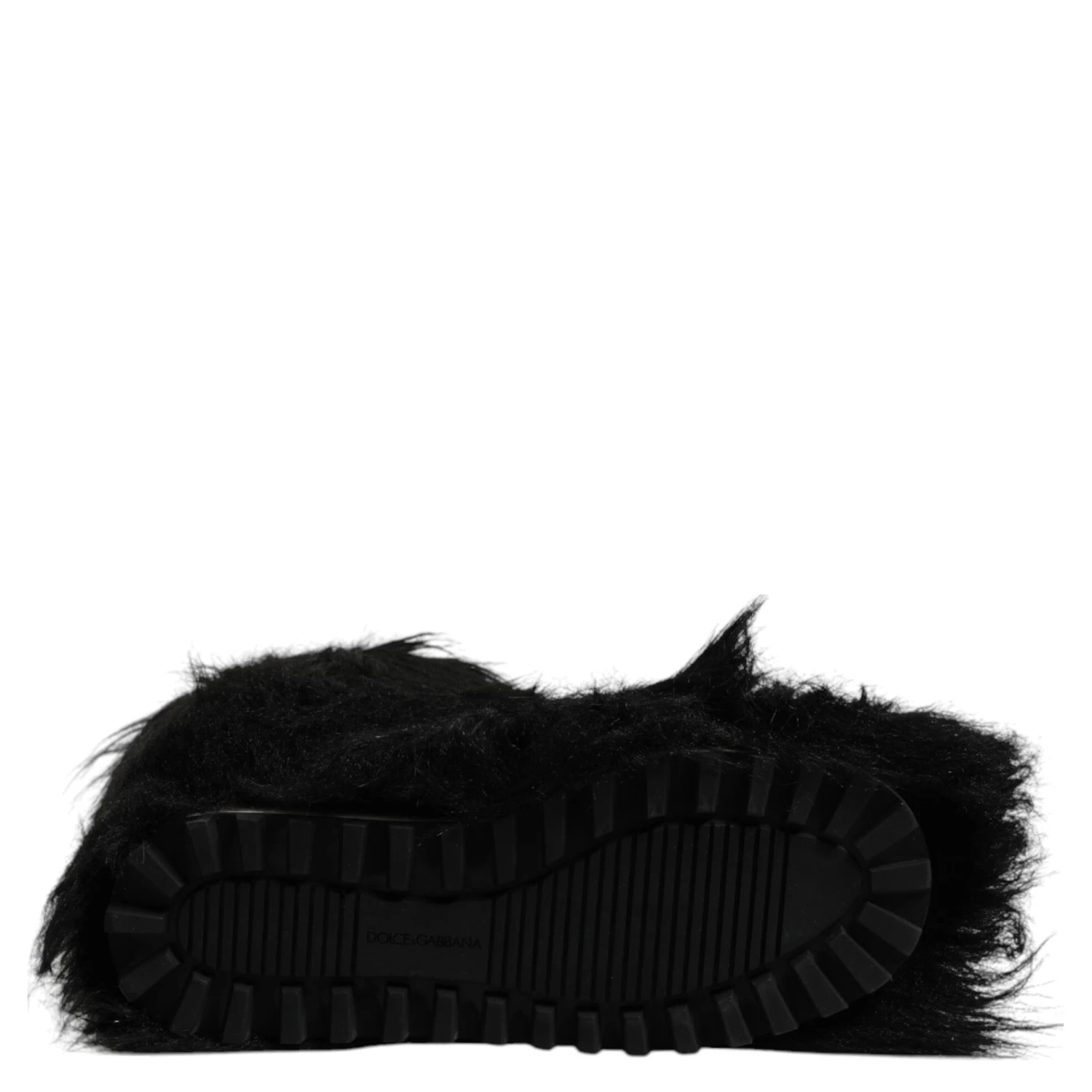 Black Faux Fur Mid Calf Boots Shoes