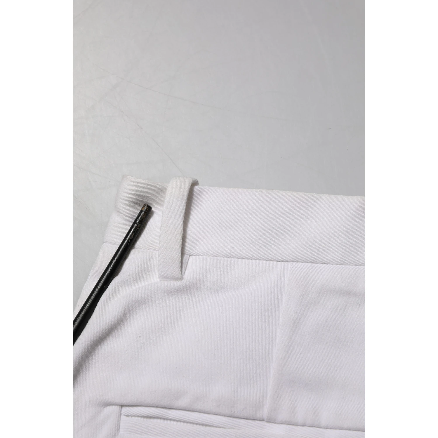 White Cotton Mid Waist Women Bermuda Shorts