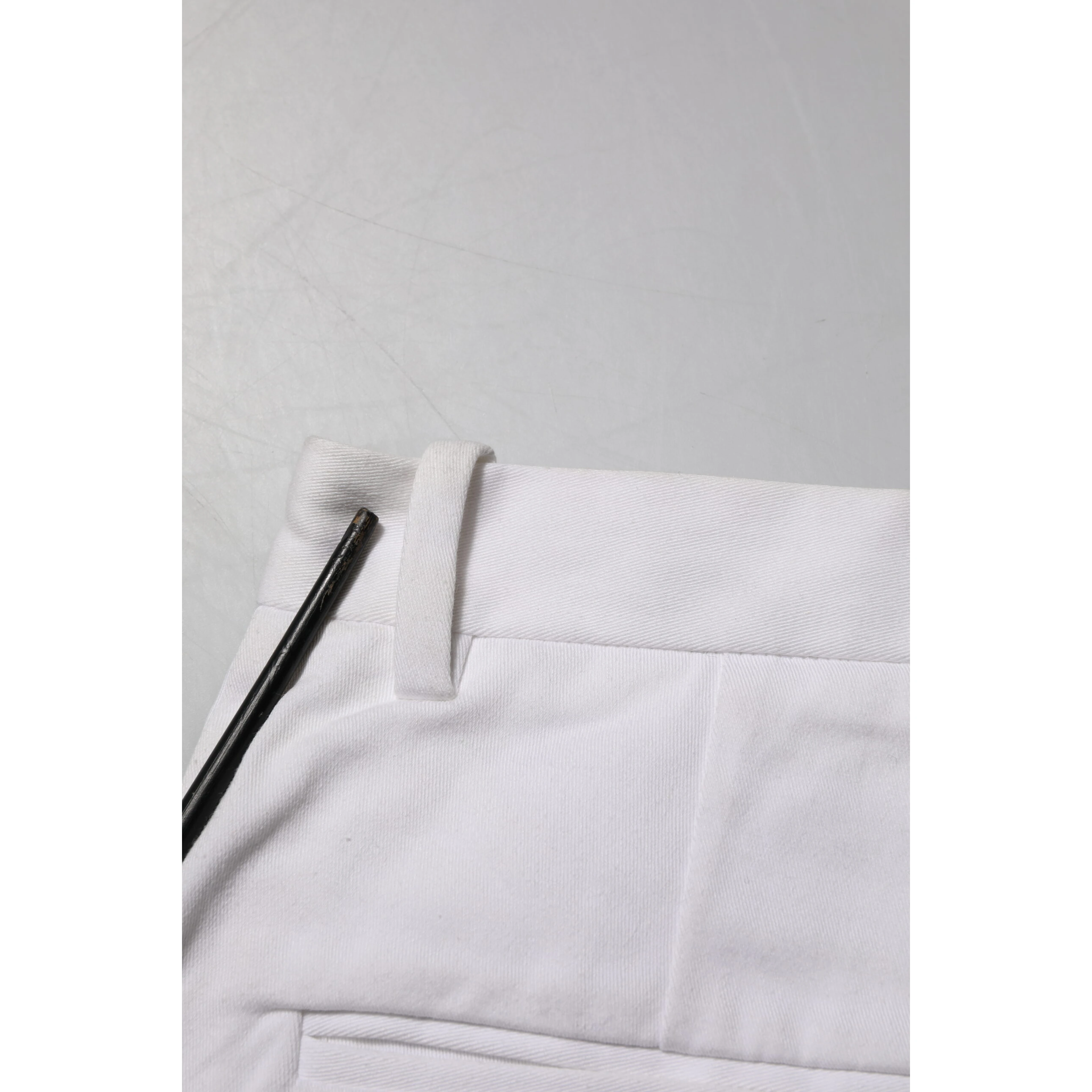 White Cotton Mid Waist Women Bermuda Shorts