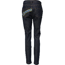 Blue Queen Patch AUDREY Mid Waist Denim Jeans