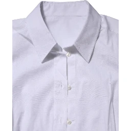 White Cotton Collared Long Sleeves Top Shirt
