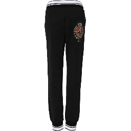 Black Cotton Mid Waist Jogger Pants