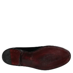 Black Velvet Slip On Loafers Formal Shoes