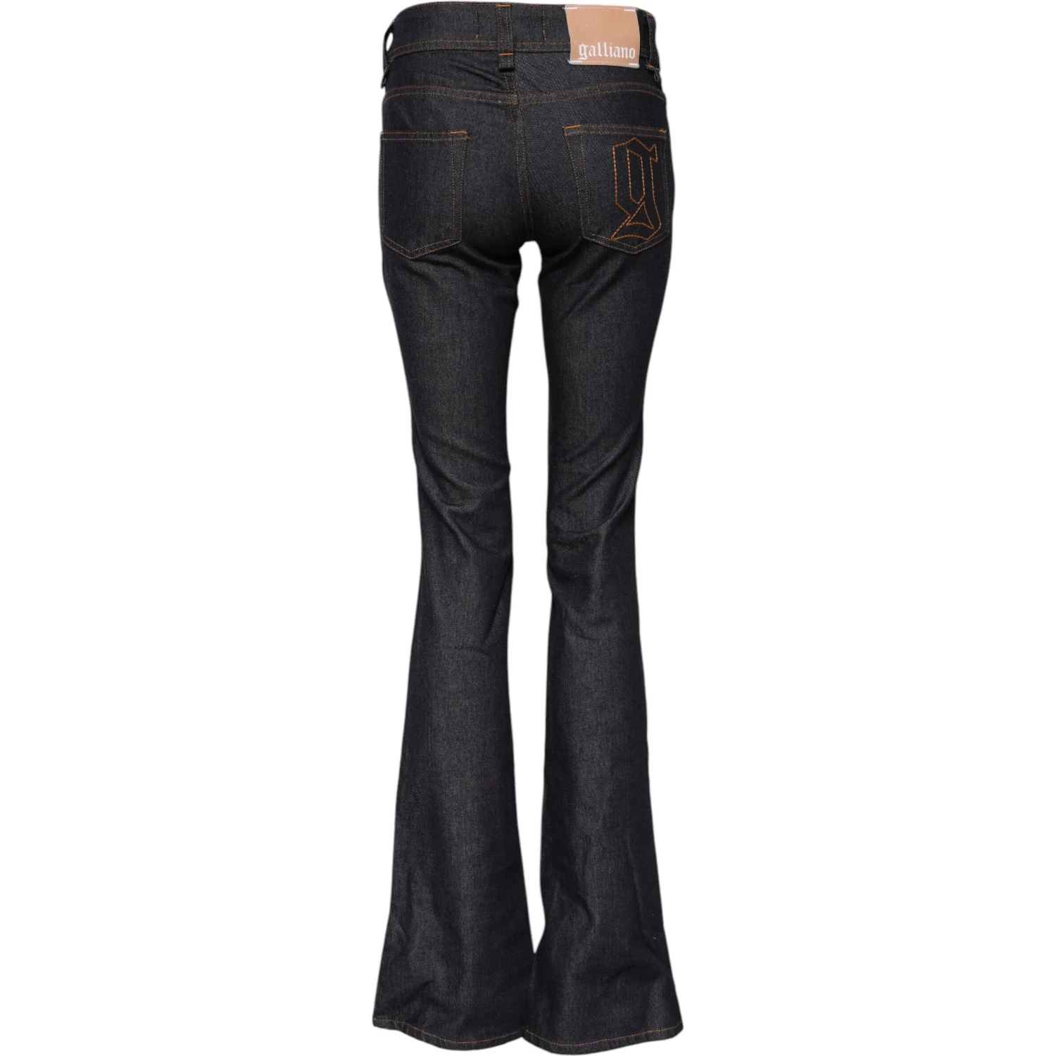 Blue Mid Waist Cotton Wide Leg Denim Jeans