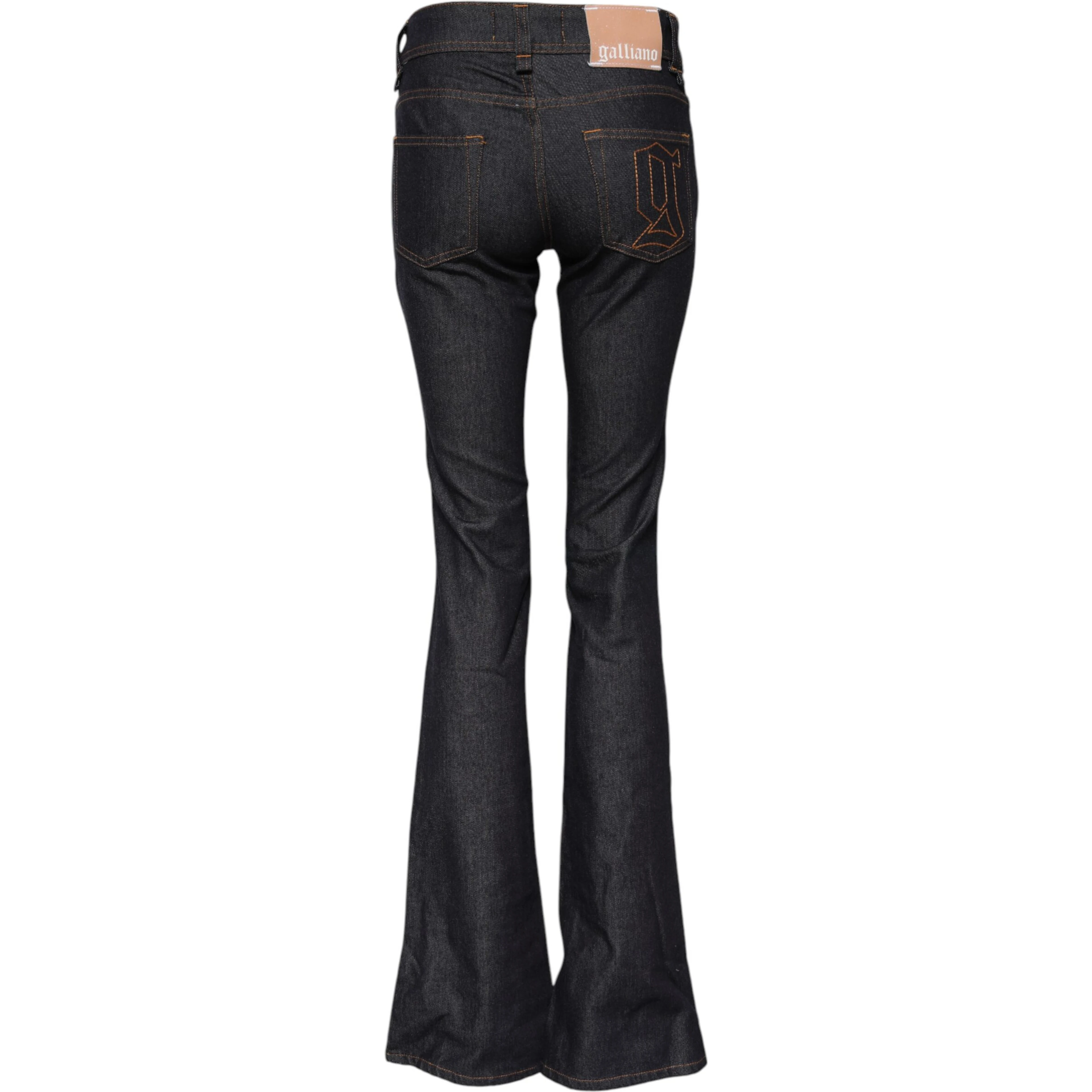 Blue Mid Waist Cotton Wide Leg Denim Jeans