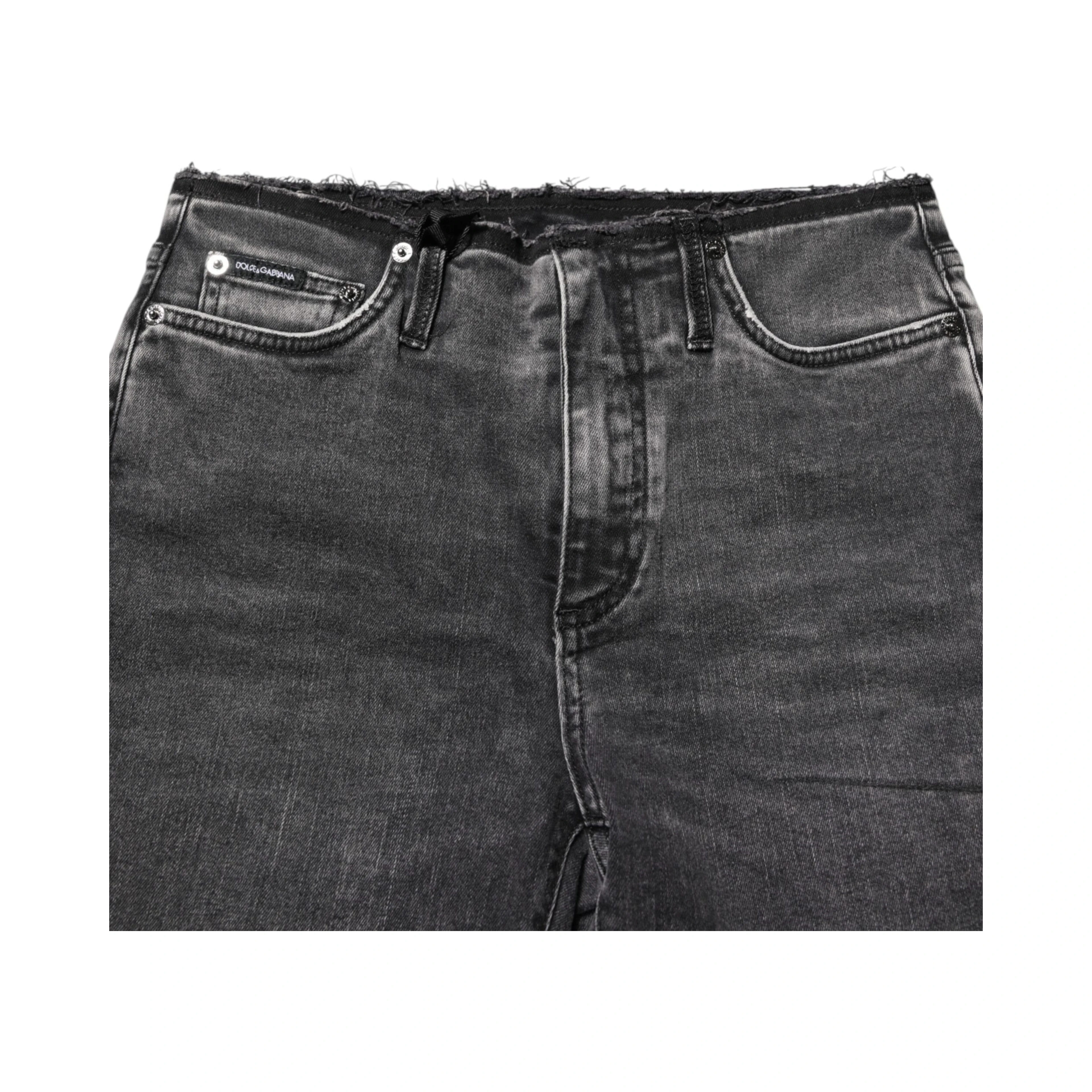 Gray Skinny Cotton Mid Waisted Denim Jeans