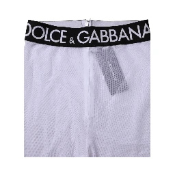 Gray Nylon DG Logo Mid Waisted Leggings Pants