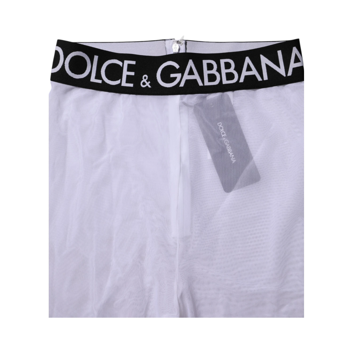 Gray Nylon DG Logo Mid Waisted Leggings Pants