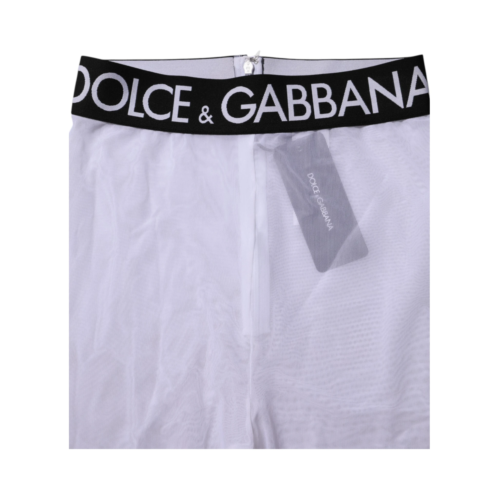 Gray Nylon DG Logo Mid Waisted Leggings Pants