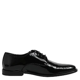 Black Patent Leather Derby Formal Dress Shoes
