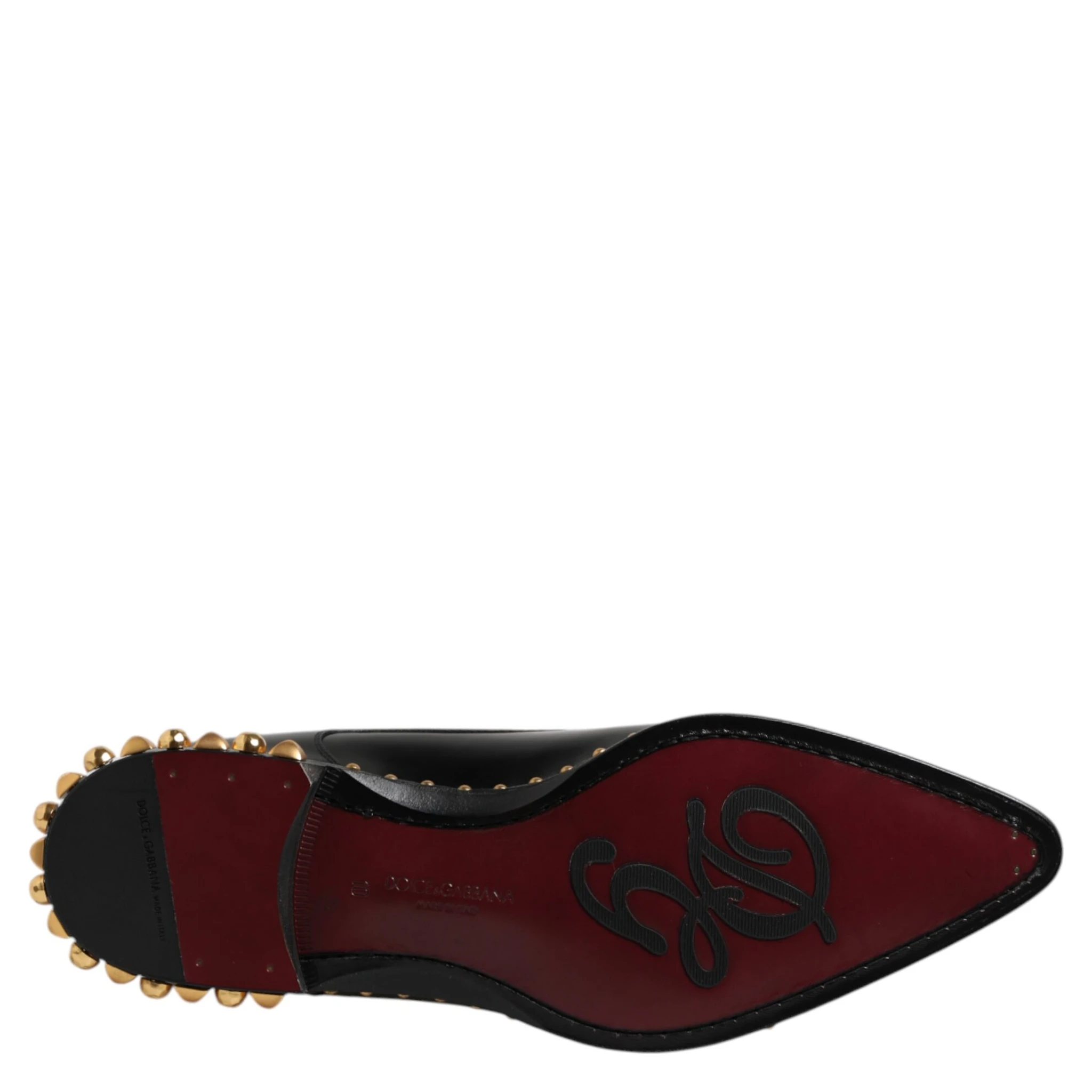 Black Leather Studded Derby Men Dress Shoes
