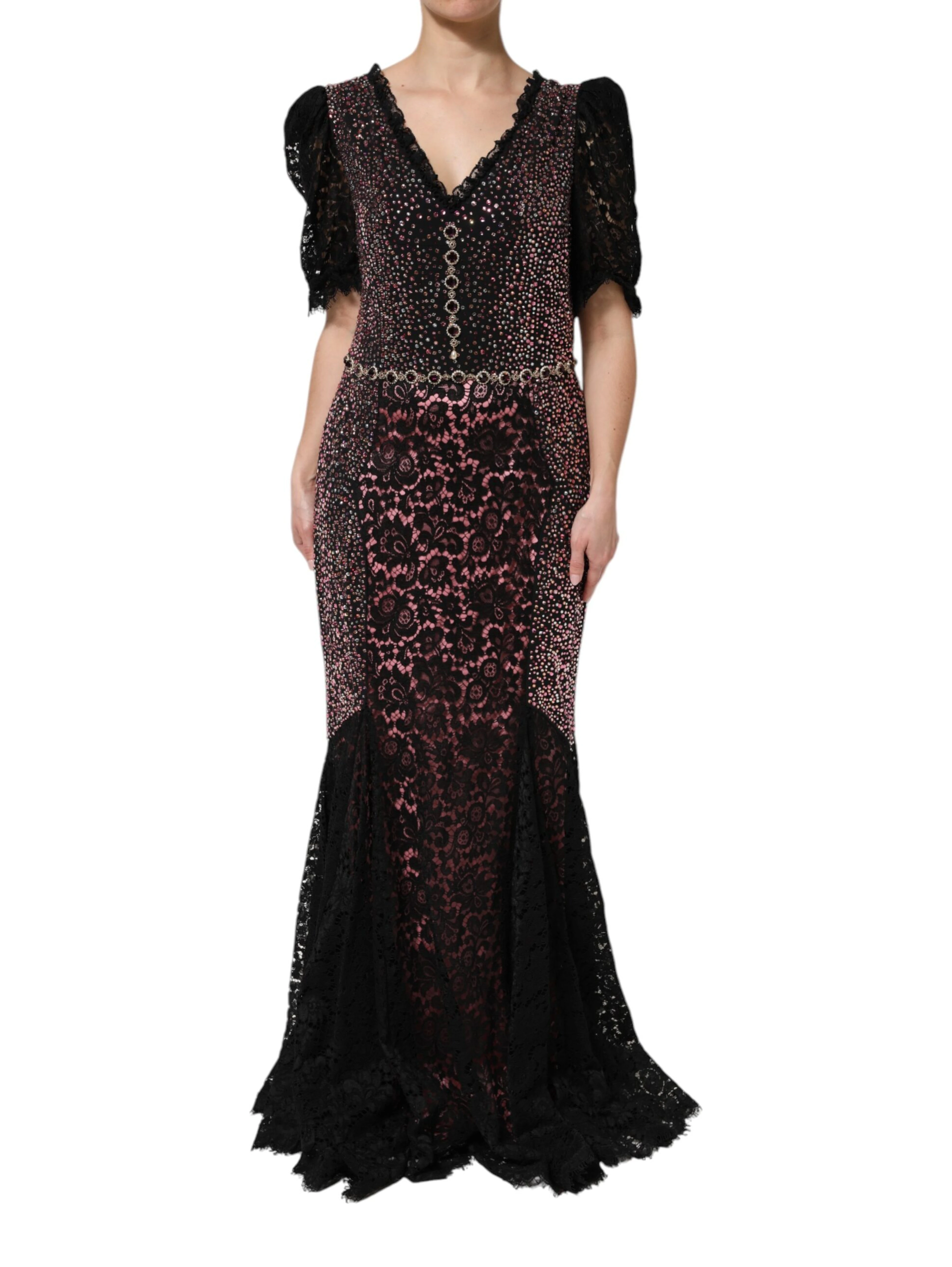 Multicolor Embellished Mermaid Gown Dress