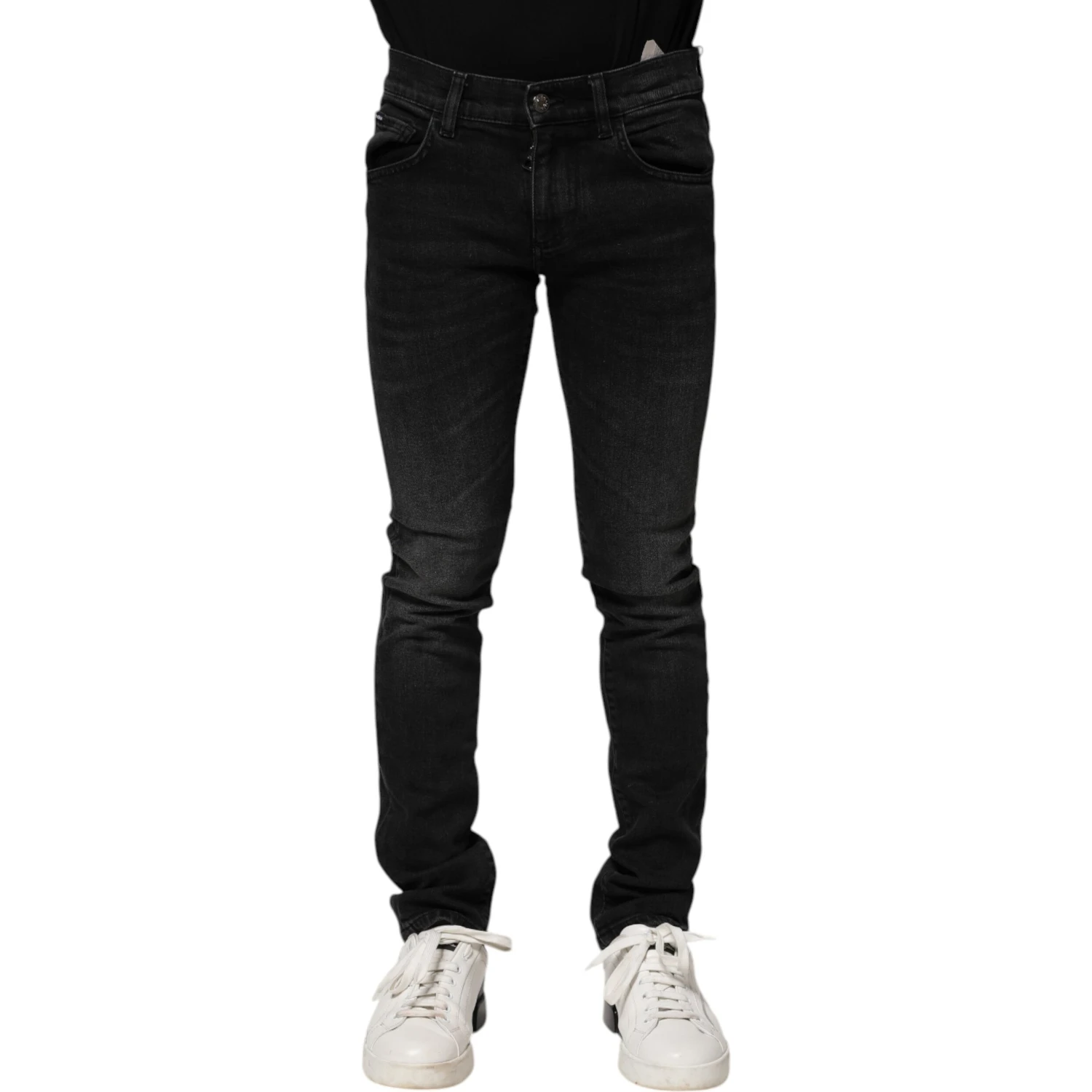 Black Cotton Skinny Men Denim Jeans